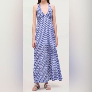 Hill House Home Bela Halter Dress Crochet
Racshel Knit
Blue White
Size Medium